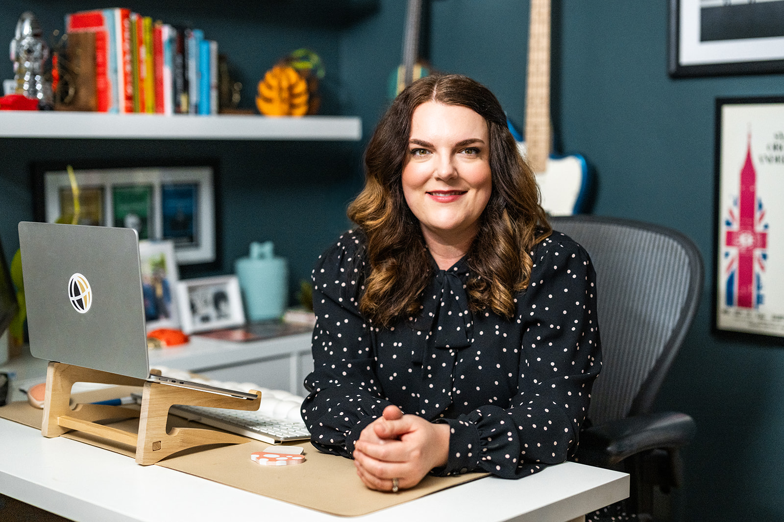 Abby also did some photos in her office, which features nods to her musical talents and background working in convocations.
