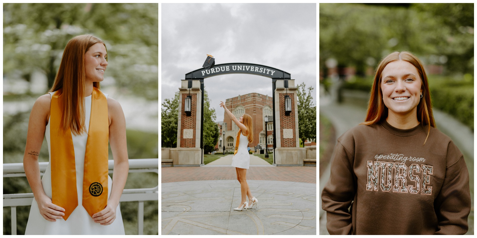 Jenna will be an operating room nurse! Tossing your cap is a staple for Purdue graduation photos.